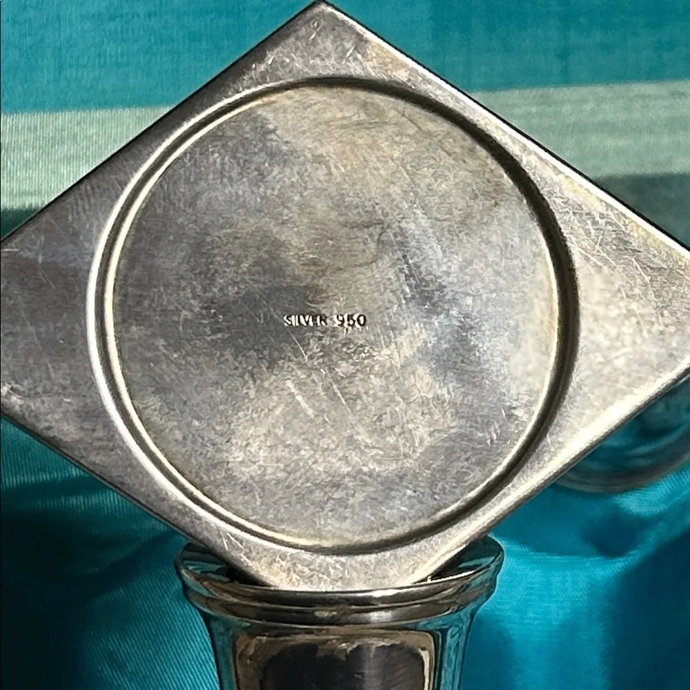 Silver Candle Holders 950 sterling silver not weighted candle holders 366 grams - Picture 2 of 3